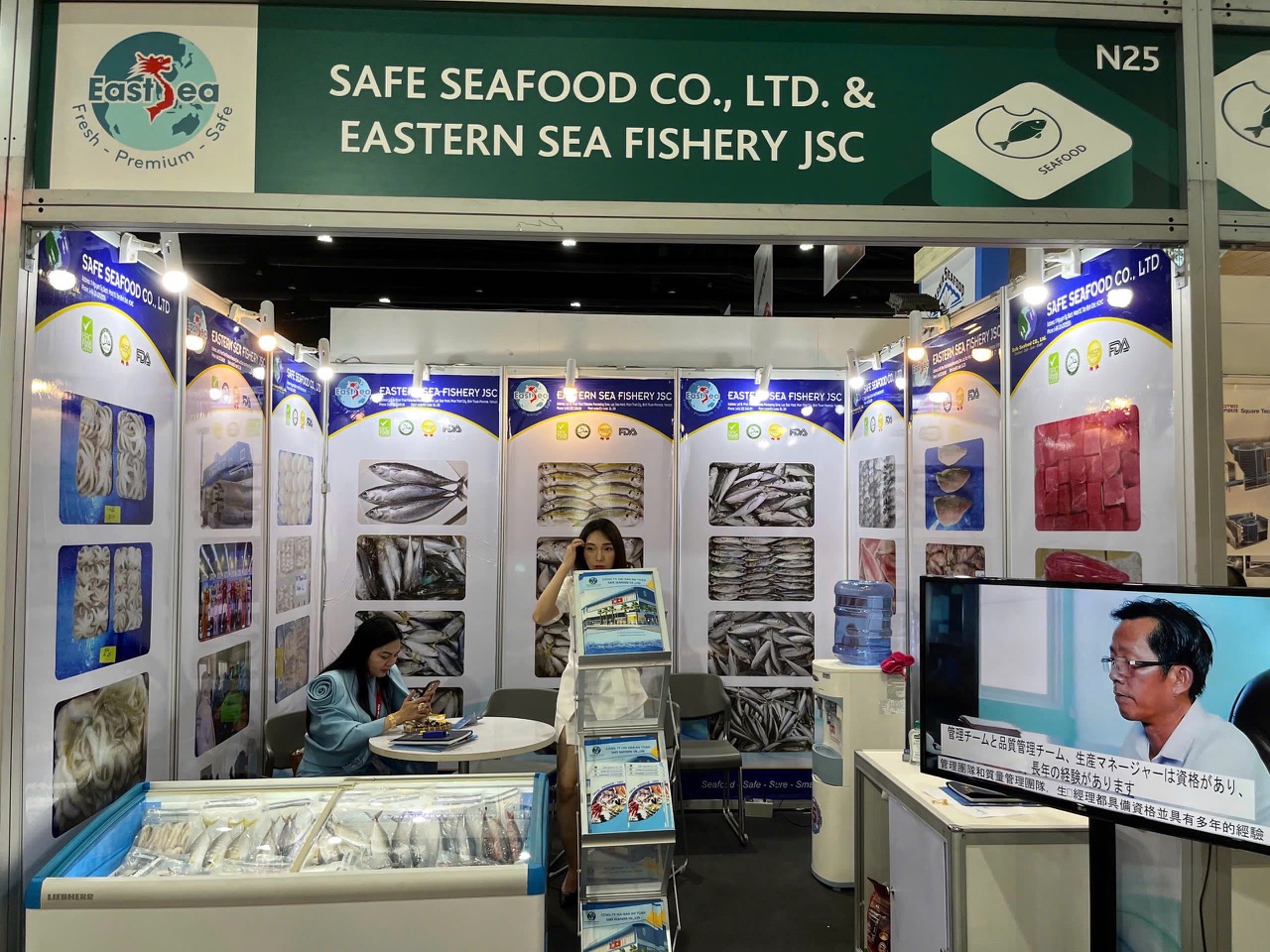 Safe Seafood Vietnam exhibition booth at an international trade event